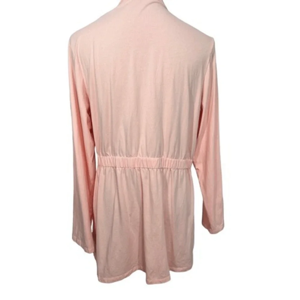 Simply Noelle Open Front Cardigan Womens L XL Peach Lightweight Long Sleeve